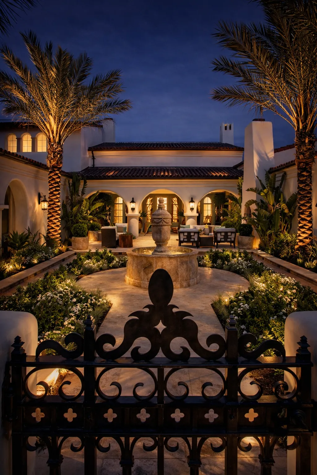 Lush garden with mature plantings