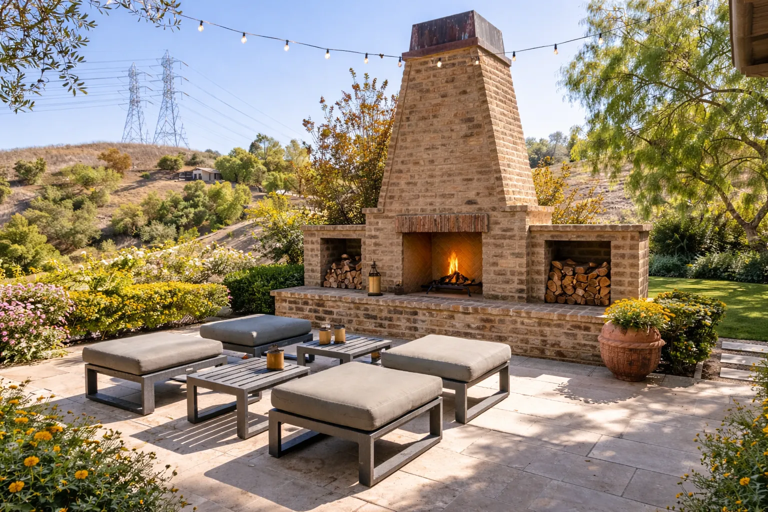 Custom stone driveway and entry