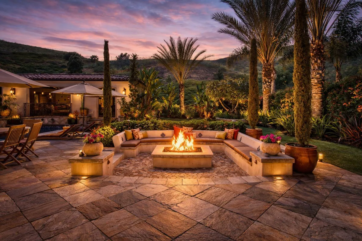 Luxury outdoor fire pit designed by Kurt Karl Designs