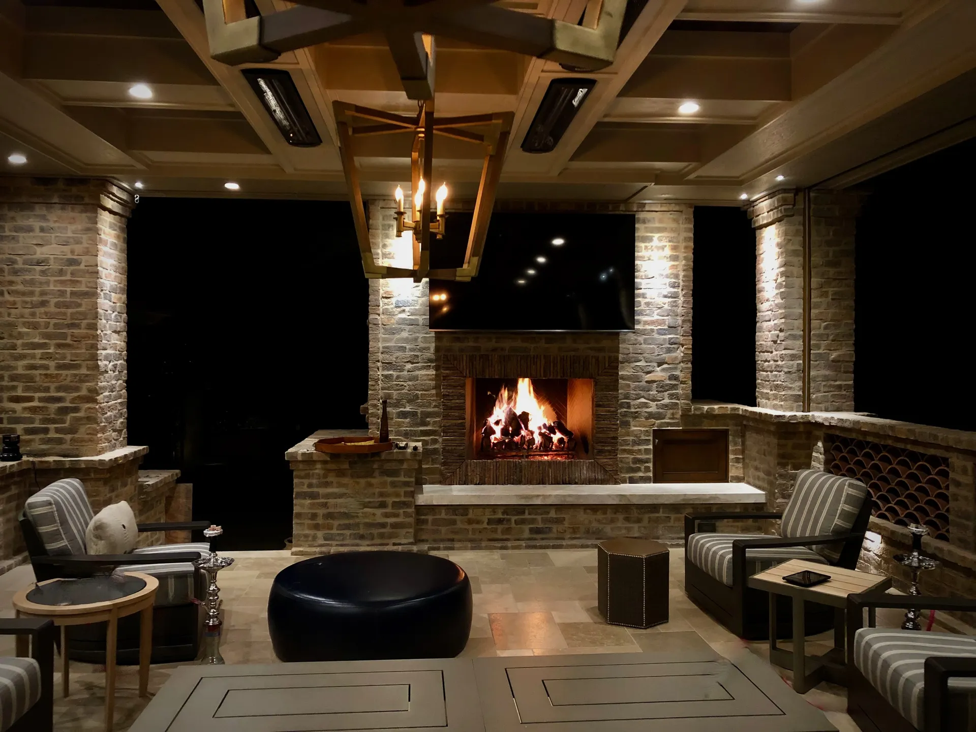 Backyard entertainment area