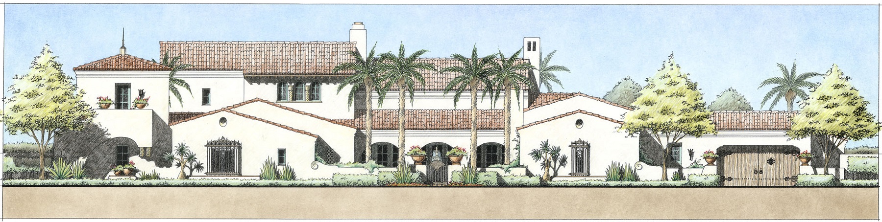 Spanish Courtyard Villa detail view