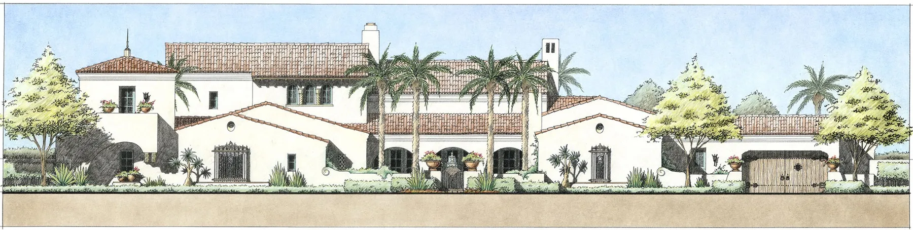 Spanish Courtyard Villa detail view